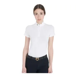 Equestro Turniershirt Taline Polo Slim Fit Kurzarm Damen - Weiss -  Grösse: XS