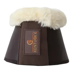 Kentucky Hufglocken Leder Schaffell - Braun -  Farbe: Braun, Grösse Beinschutz: M