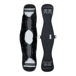 Waldhausen Kurzgurt Lammfell - Schwarz/Schwarz -  Farbe: Schwarz/Schwarz, Länge: 60 cm