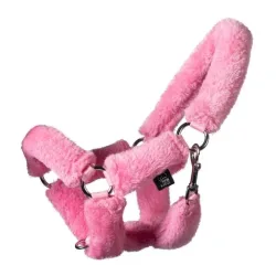 HKM Halfter mit Kunstfell Hobby Horsing - Rosa -  Grösse: 1 Stück, Farbe: Rosa