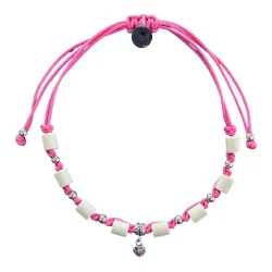 Carolina Corrodi EM-Zeckenhalsband aus Tau mit EM Perlen - Rosa -  Grösse: M-L, Farbe: Rosa