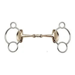 Stübben Golden Wings 3-Ring Pessoatrense doppelt gebrochen Gebisslängegrösse: 11.5 cm