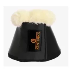 Kentucky Hufglocken Leder Schaffell - Schwarz -  Farbe: Schwarz, Grösse Beinschutz: M