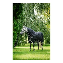 Horseware Weidedecke Amigo Bravo 12 Plus T/O lite 0g - Black/Titanium Grey & Silver -  Grösse Pferdedecke: 145 cm