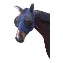 Kerbl Fliegenschutzmaske FinoStretch - Blau -  Grösse Pferd: Full, Farbe: Blau