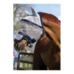 Horseware Fliegenmaske Rambo Plus - silver/navy Grösse Pferd: Pony