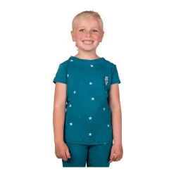 QHP Sportshirt Thunderbolt Junior - Deep Lagoon -  Grösse Bekleidung Kinder: 140