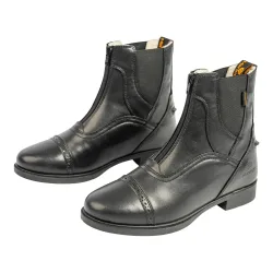 Marengo Reitstiefelette Frontzip Winter Kunstleder - Schwarz -  Grösse: 43, Farbe: Schwarz
