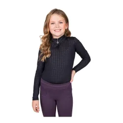 QHP Sportshirt Fayen Junior - Schwarz -  Grösse Bekleidung Kinder: 128