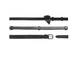 Dy'on Lederzügel 1/2'' mit Griff WO coll - Schwarz -  Grösse Pferd: Cob, Farbe: Schwarz