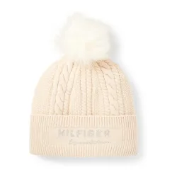 Tommy Hilfiger Equestrian Mütze Perry mit PomPom - Taupe -  Grösse: OneSize, Farbe: Taupe