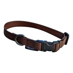 Treusinn. Hundehalsband verstellbar Biothane STAY - schokobraun Groessen: 25 mm / S, 20-30 cm