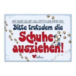 Soulhorse “Schuhe ausziehen” Stallschild - Türkis -