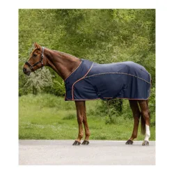 Waldhausen Cooler Fliegen-Sommerdecke - Nachtblau/Orange -  Grösse Pferdedecke: 145 cm