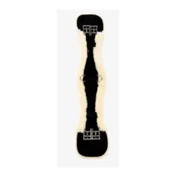 Kentucky Kurzgurt aus künstl. Schaffell - schwarz/natur Sattelgurtlänge: 65 cm