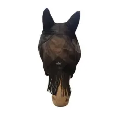 Kentucky Fliegenmaske classic mit Ohren und Nasenfransen - Schwarz -  Grösse Pferd: Cob, Farbe: Schwarz