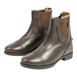 Marengo Reitstiefelette Frontzip Winter Kunstleder - Braun -  Farbe: Braun, Grösse: 43