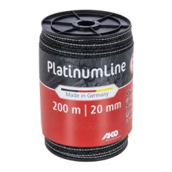 AKO PlatinumLine Weidezaunband - Schwarz-Weiss -  Breite Länge: 20 mm x 200 m