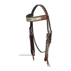 Western Imports Westernzaum mit geflochtenem Inlay - Dark Brown -