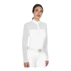 Equestro Turniershirt Micro Mesh Langarm Damen - Weiss -  Grösse: XS