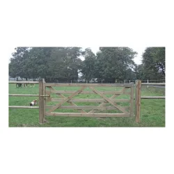Growi Holz-Weidetor Sussex - Höhe 120 cm - Braun -  Breite: 200 cm
