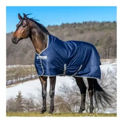Bucas Weidedecke Freedom Turnout High Neck 150g - navy/silver Grösse Pferdedecken: 155 cm