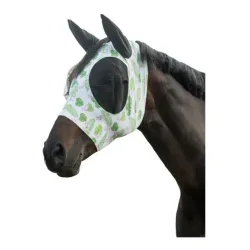 HKM Fliegenschutzmaske Flamingo Elastic - Grün/Pink -  Grösse Pferd: Pony