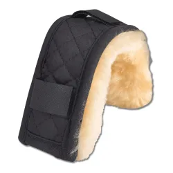 Waldhausen Lammfellpolster mit Klett - schwarz/natur Länge: 18 cm