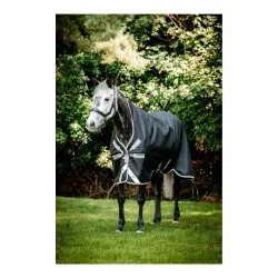 Horseware Weidedecke Amigo Bravo 12 Wug Lite - Black/Titanium Grey & Silver -  Farbe: Black/Titanium Grey & Silver, Grösse Pferdedecken: 140 cm