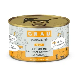 Grau - Generation Pet Nassfutter Geflügel mit Pastinake und Brokkoli - Natur -  Inhalt: 6 x 200 g
