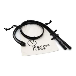 EquineTree Zügel Mela gummiert - Schwarz/Silber -