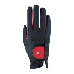 Roeckl Reithandschuh Malta - Schwarz/Rot -  Farbe: Schwarz/Rot, Grösse Handschuhe: 7.5