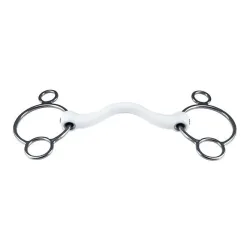 Trust 2.5-Ring Trense mit Zungenbogen port medium Inno Sense 20mm - Weiss/Silber -  Gebisslängegrösse: 12.5 cm