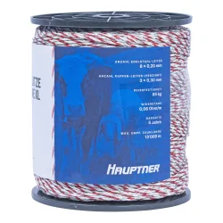 Hauptner Weidezaunlitze PremiumLine XL - Weiss/Rot -