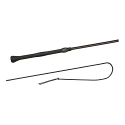 Fleck Touchiergerte/ Nylongespinst mit EVO-Griff und 15cm Schlag - Schwarz -  Farbe: Schwarz, Länge Peitschen und Gerten: 140