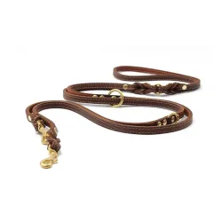 Maul Lederwaren Lederleine Klassik Premium 3m gold - Cognac -  Farbe: Cognac, Länge: 3m / 20mm