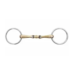 Waldhausen Wassertrense Cupris doppelt gebrochen - Silber/Gold -  Länge: 14,5 cm