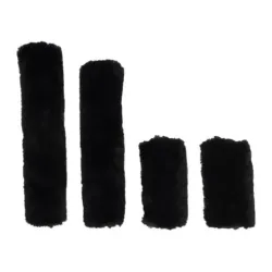 Kentucky Halfter-Set 4 Teile Schaffell (künstl.) - schwarz Farbe: Schwarz, Grösse: One Size
