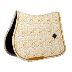 Kentucky Samtstoff Schabracke mit Prints - Brown/White -  Grösse: Pony, Farbe: Brown/White