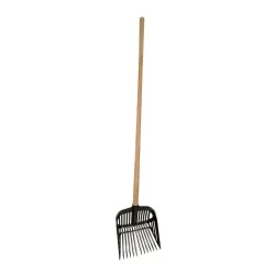Kerbl Streugabel mit Holzstiel - Schwarz -