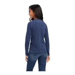 Ariat T-Shirt Langarm Fan Club Kids - Navy Heather -  Grösse Bekleidung: M