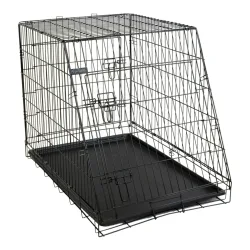 Kerbl Pet Gittertransportbox - 2 Türen - Schwarz -  Breite Höhe Länge: 74 x 85 x 107 cm