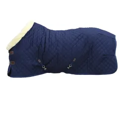 Kentucky Turnierdecke 160g mit Fellkragen (Kunstfell) - marine Farbe: Marine, Grösse Pferdedecken: 130 cm