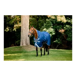 Horseware Weidedecke Amigo Bravo 12 Wug Lite - Navy/Titanium Grey & Silver -  Farbe: Navy/Titanium Grey & Silver, Grösse Pferdedecken: 130 cm