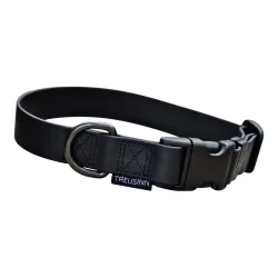 Treusinn. Hundehalsband verstellbar Biothane STAY - schwarz Groessen: 25 mm / S, 20-30 cm