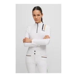 BOSS Equestrian Turniershirt Eva Signature Damen - White -  Grösse Bekleidung Damen: L