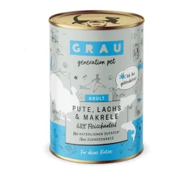 Grau - Generation Pet Nassfutter Pute, Lachs und Makrele Inhalt: 6 x 400 g