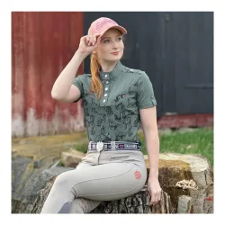 Soulhorse Funktions Poloshirt Horses - Olive -  Farbe: Olive, Grösse: XS