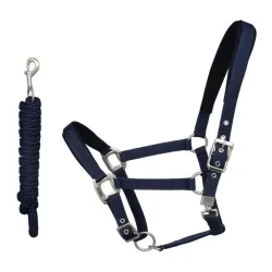 Kingsland Halfter mit Strick Classic - navy Farbe: Navy, Grösse Halfter: Pony