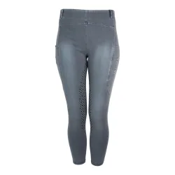Marengo Reitleggings Jeans Fullgrip - Ice Grey Denim -  Grösse Hose: S